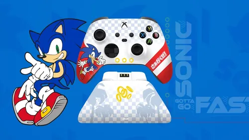 Sonic 蓝色模糊主题雷蛇Xbox手柄展示图