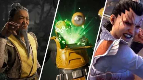 《真人快打1》游戏截图，显示激烈对战场面