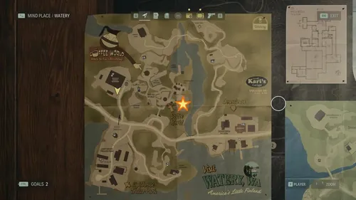 《艾伦·韦克2》游戏截图，显示咖啡世界的过山车景观