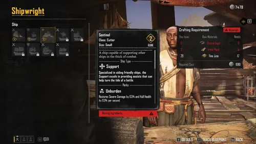 《刺客信条：亡命之徒》游戏中的哨兵支援船