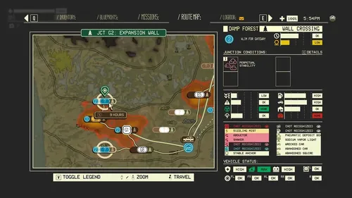 《太平洋驱动》游戏截图，展示黑暗区域和危险环境