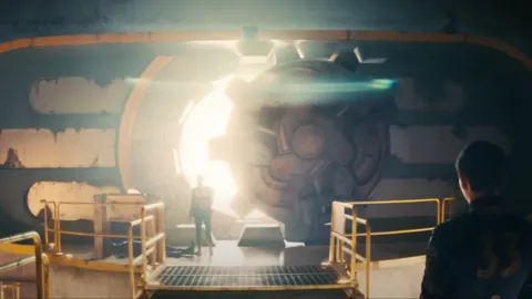 《辐射》系列剧照，展现废土世界的荒凉景象