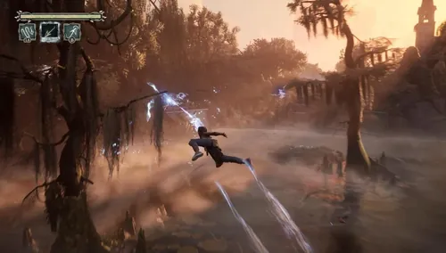 《午夜南方》游戏截图，展现主角Hazel在神秘的南方环境中探索