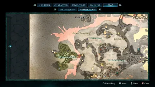 《Avowed》的游戏截图，展示了神秘的宝藏场景