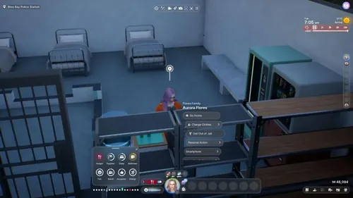 游戏中Zoi角色的截图，显示角色穿着橙色工作服