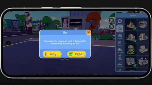 Roblox平台中的奖励视频广告预览