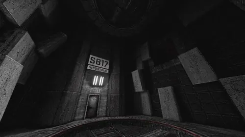 白色死肢游戏截图，显示玩家在巨大料仓中壁攀