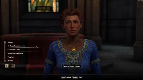 天际：重制版游戏截图，玩家在城镇中探索