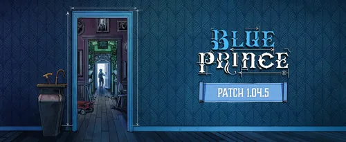 蓝色王子游戏截图，展示神秘的庄园和谜题场景