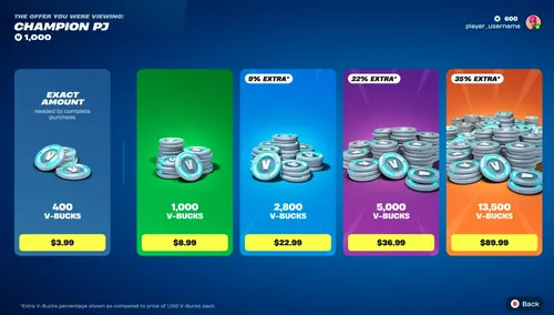 Fortnite游戏截图，展现虚拟商店界面