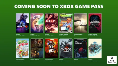Xbox Game Pass新增内容宣传图